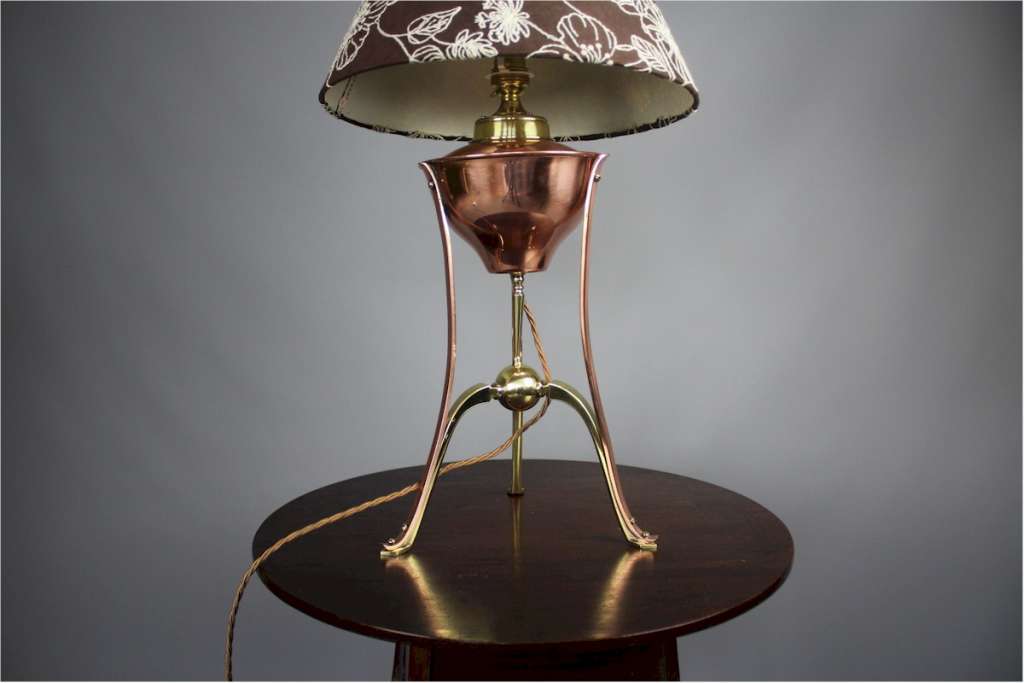 W.A.S Benson converted oil table lamp