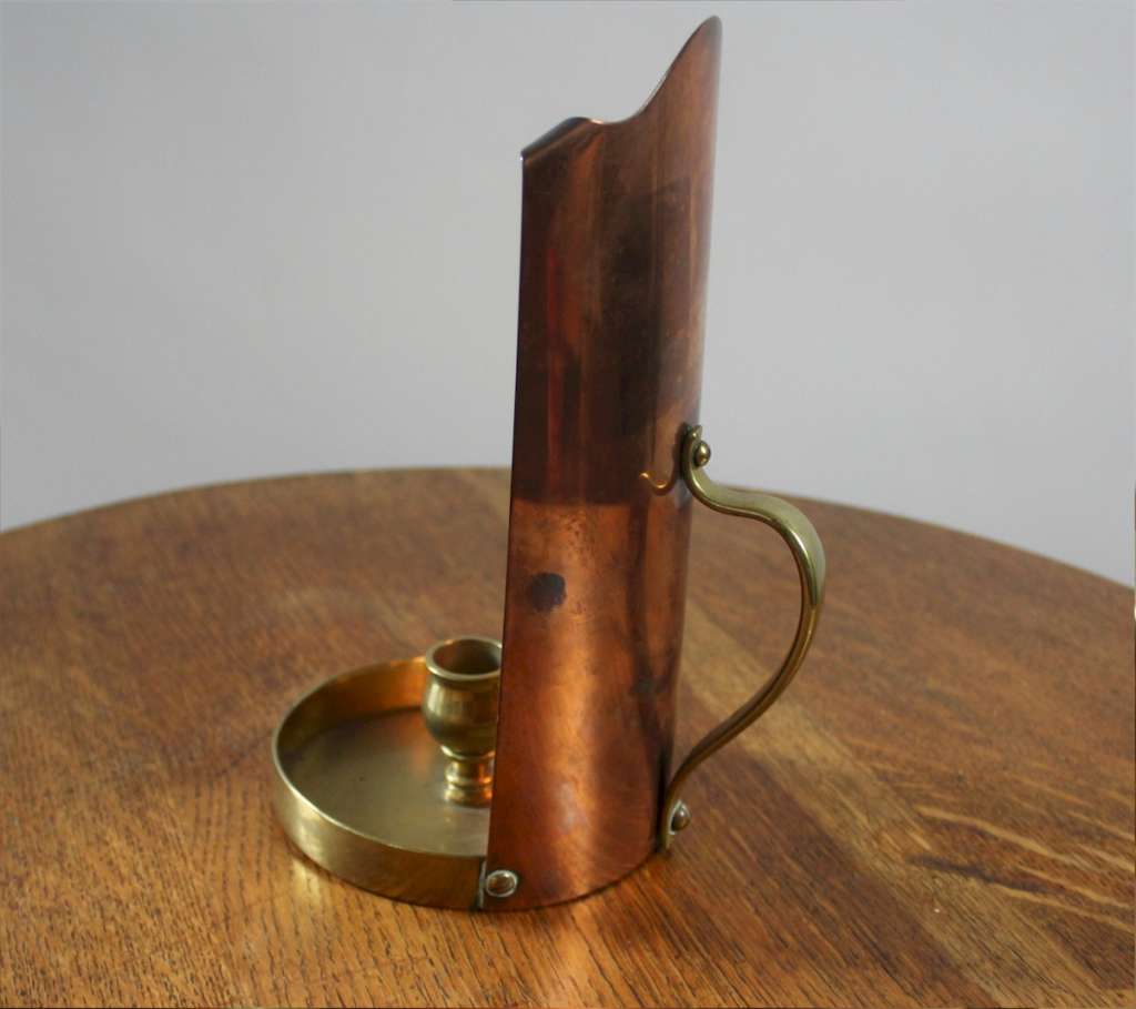 W.A.S Benson copper and brass candlestick