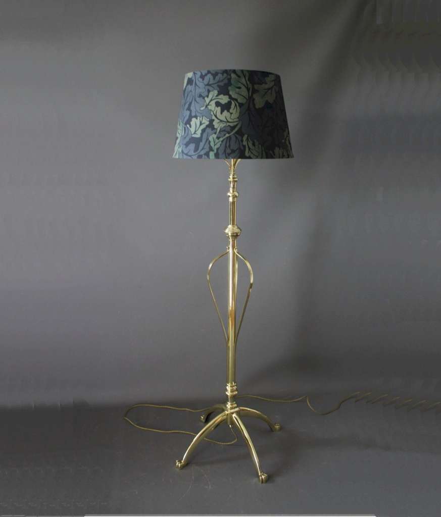 W.A.S Benson brass floor lamp c1900