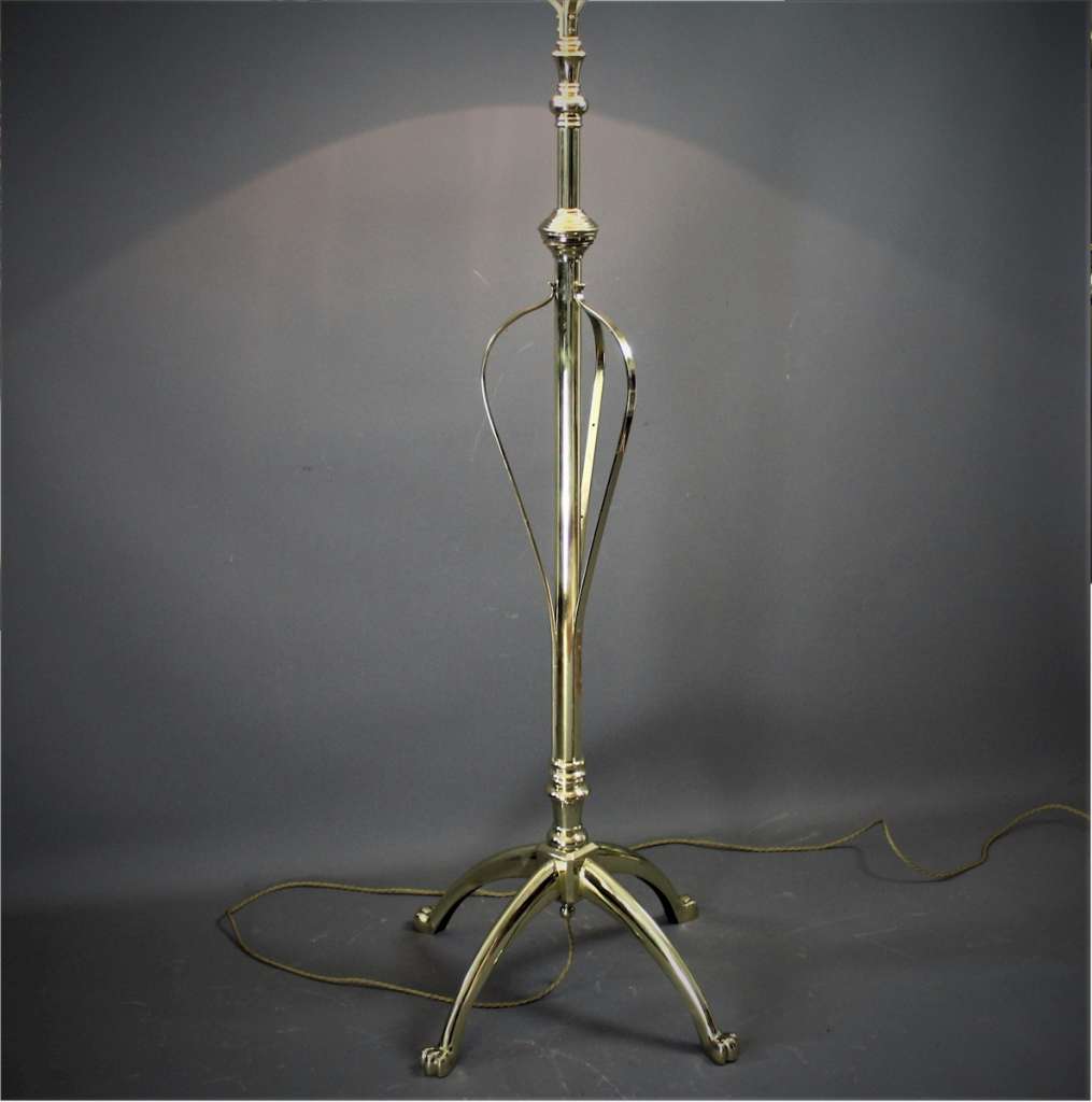 W.A.S Benson brass floor lamp c1900