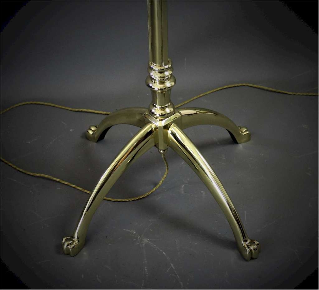 W.A.S Benson brass floor lamp c1900