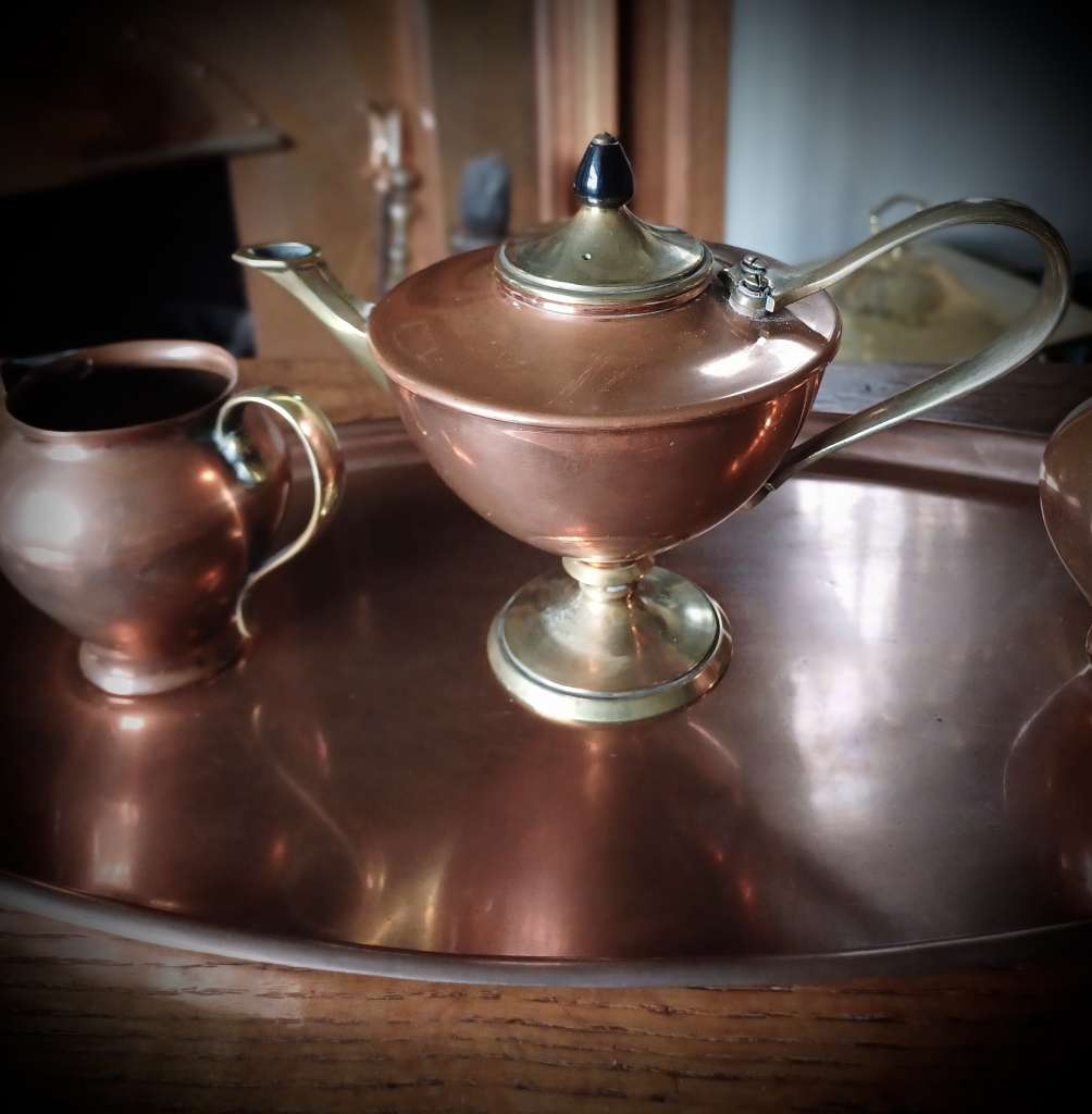 W.A.S Benson , arts and crafts, copper teaset