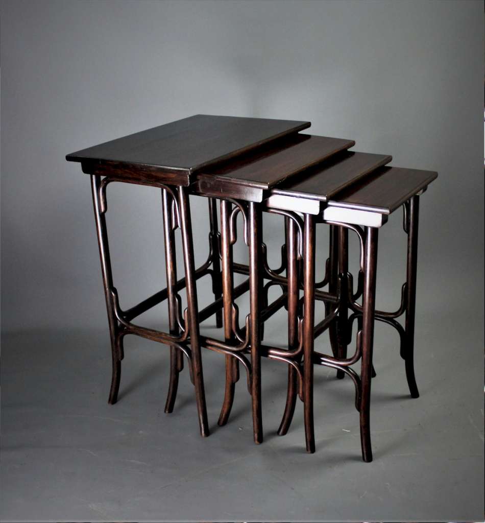 Bentwood nest of four tables c1900 by Thonet