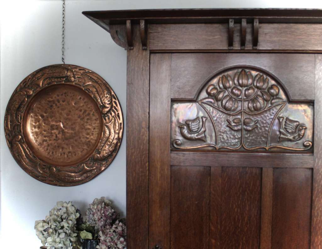 Liberty Arts and Crafts copper charger with Birds