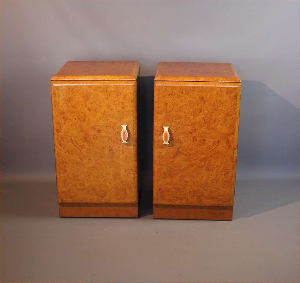 Pair of art deco maple bedside Art Furniture