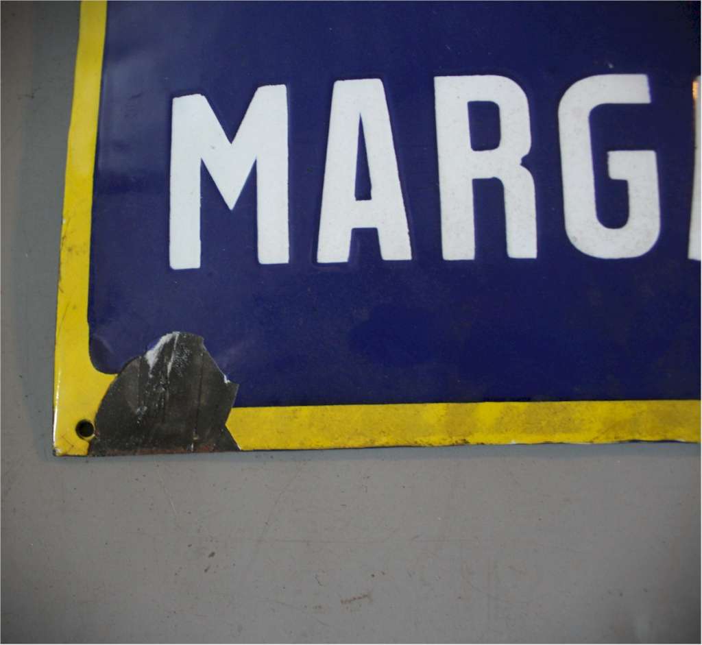 Enamel advertising sign for Blue Band margarine