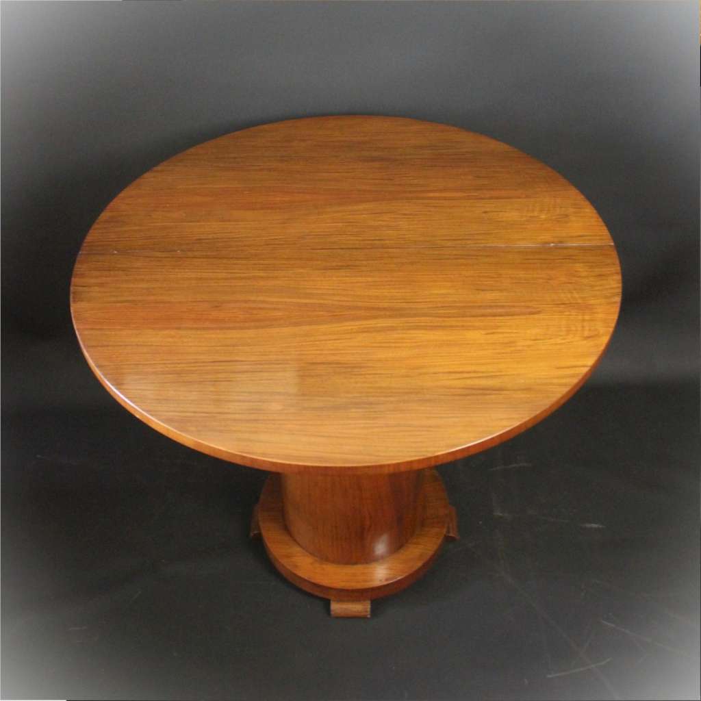Art Deco walnut folding dining table by Bowman Bros