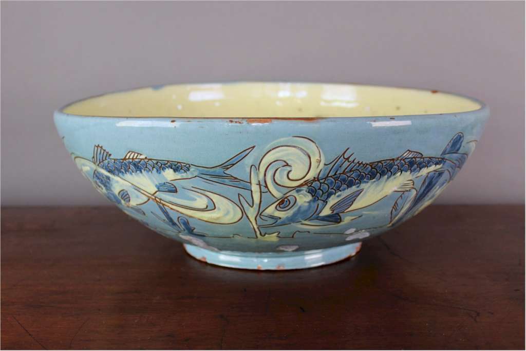 C H Brannam Barum Barnstaple Studio Arts & Crafts Pottery Large Fish Bowl 1893