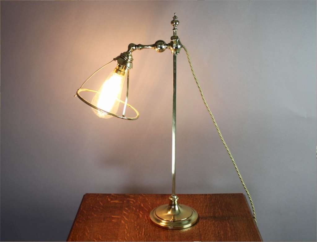 Arts and Crafts brass table lamp by Faraday and Sons