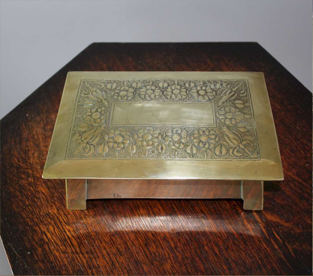 Arts and crafts brass box Scottish?