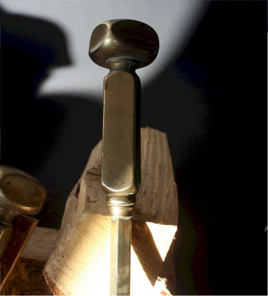 Set of Nouveau brass fire tools