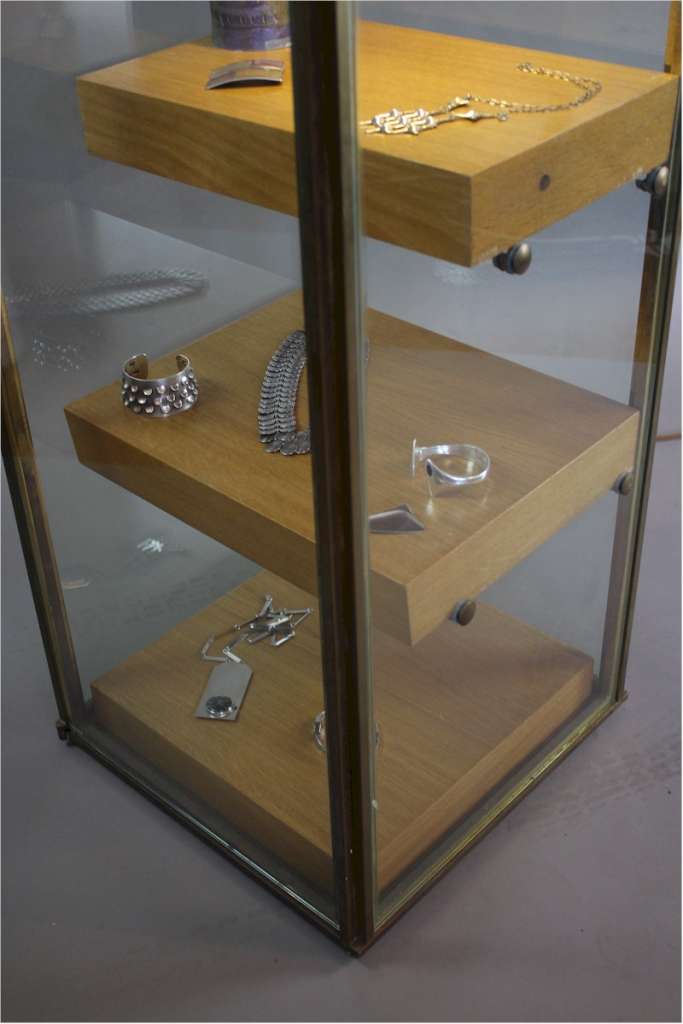 Good quality brass framed shop display cabinet c1970