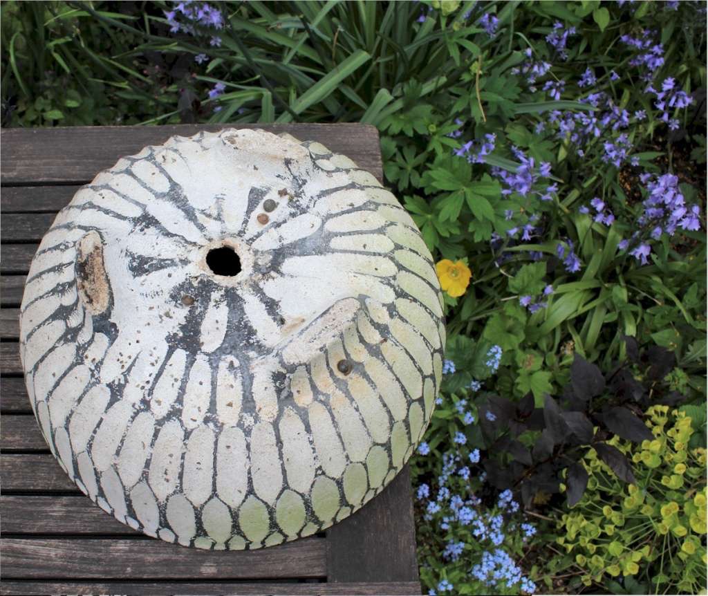 Brutalist pair of concrete garden planters