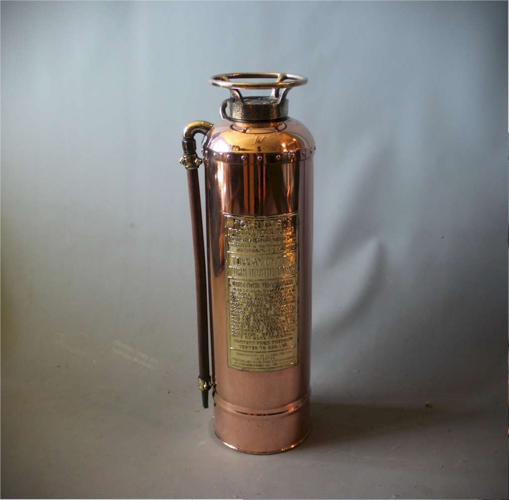 American polished brass fire extinguisher 1920's
