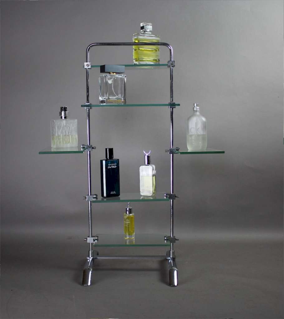 1930's chrome shop display shelving stand