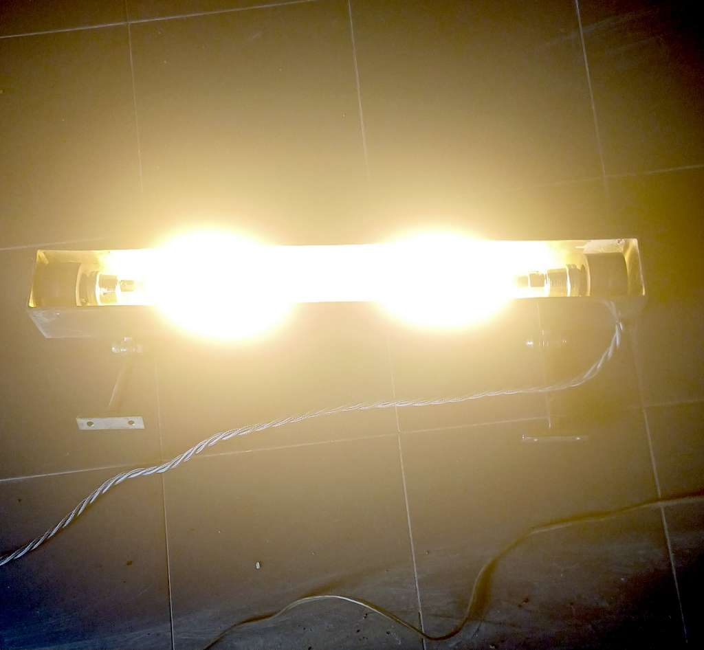 An Art Deco chrome picture light