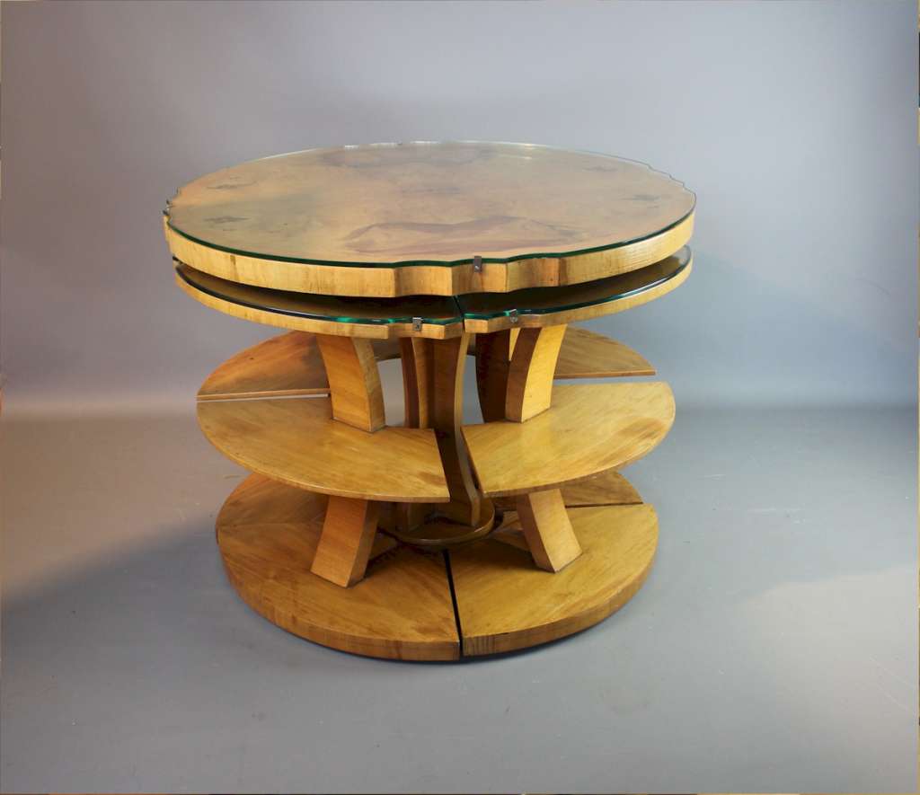 Art Deco walnut nest of 5 tables by Epstein