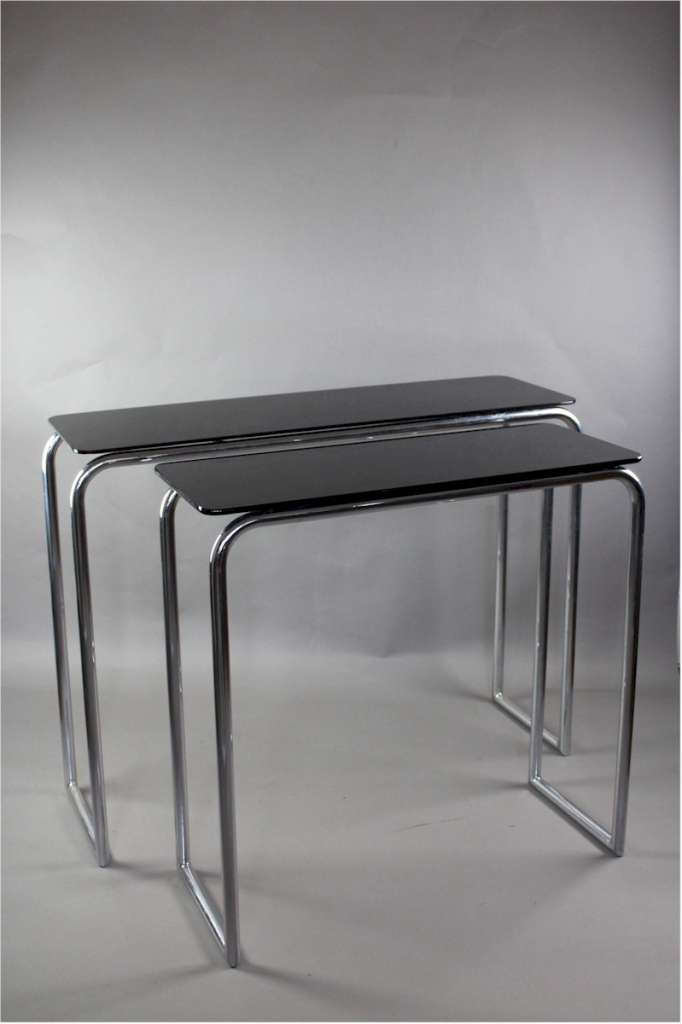 Modernist 1930's chromium plated tubular steel console table by PEL