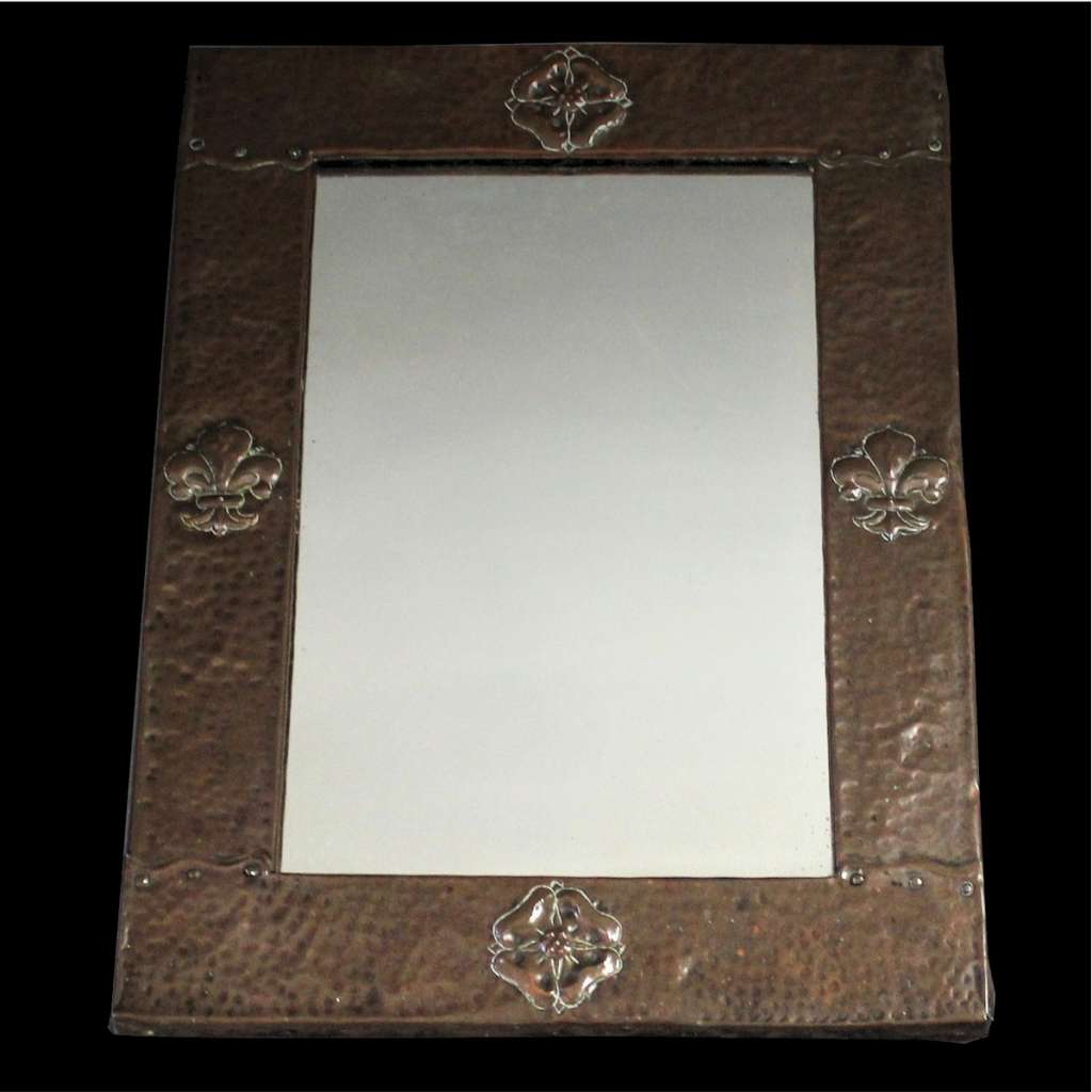 Arts and Crafts copper mirror