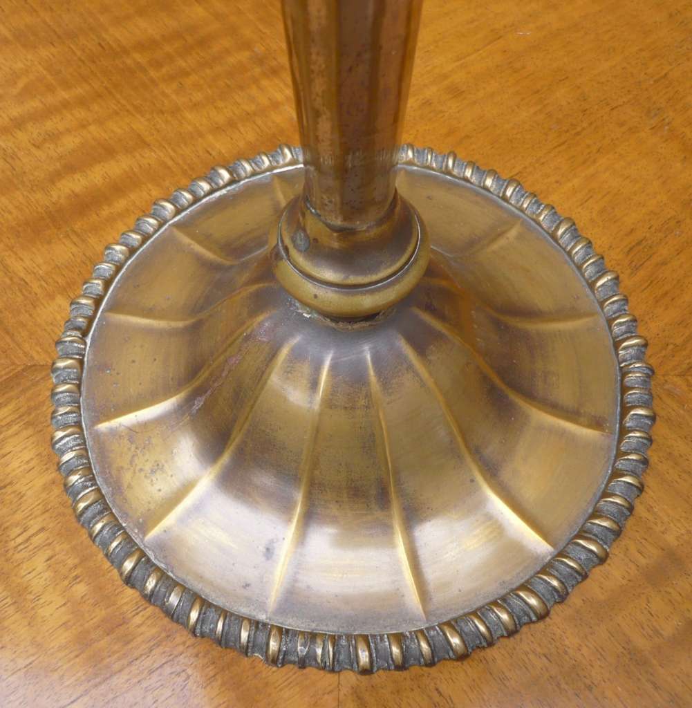 Fluted and ribbed 1920's vase plated on brass