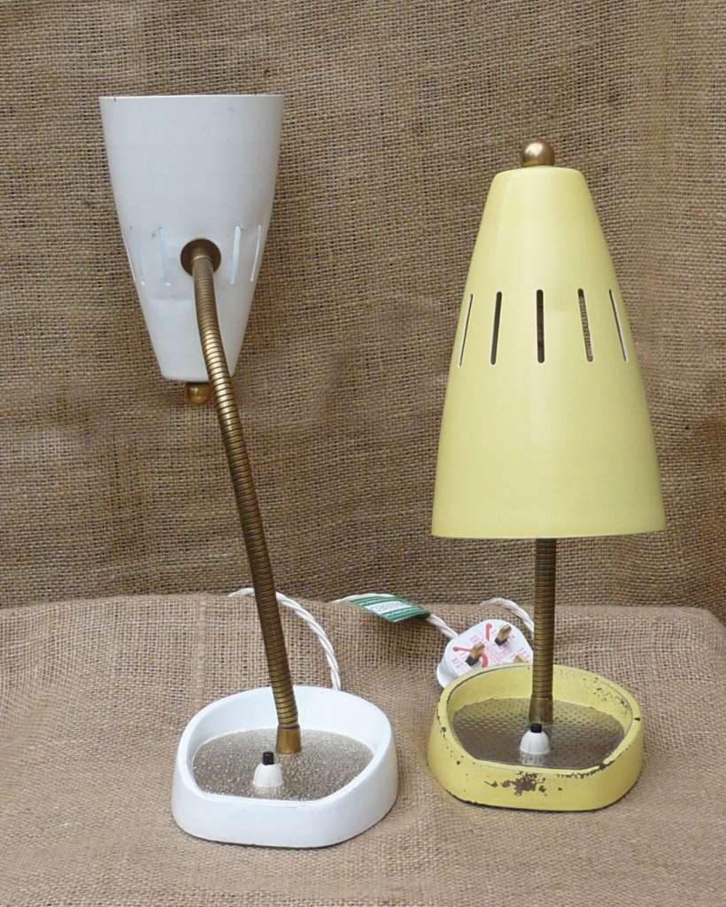 Near pair of 60's bendy table / wall lights