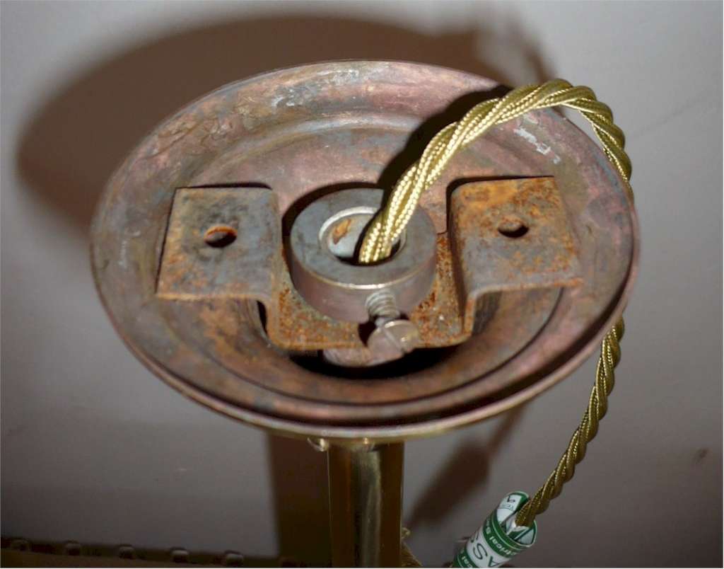  Simple 1930's ceiling light with square milk shade