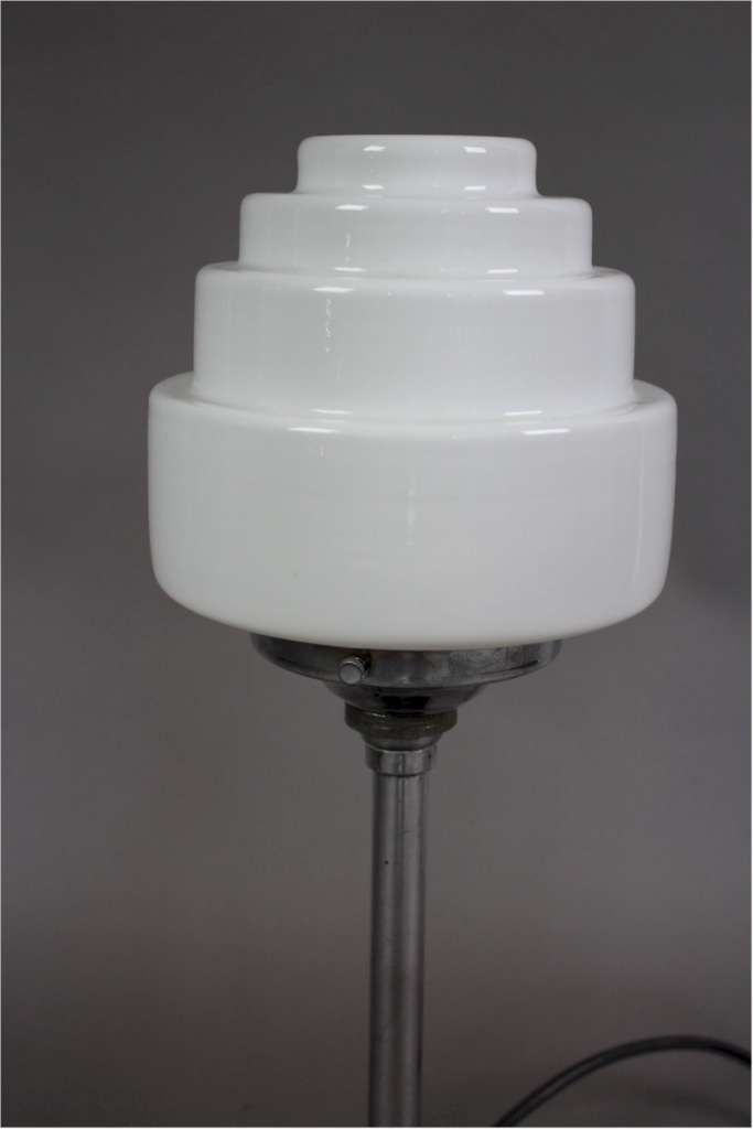 Art Deco chrome lamp with stepped shade Art Furniture