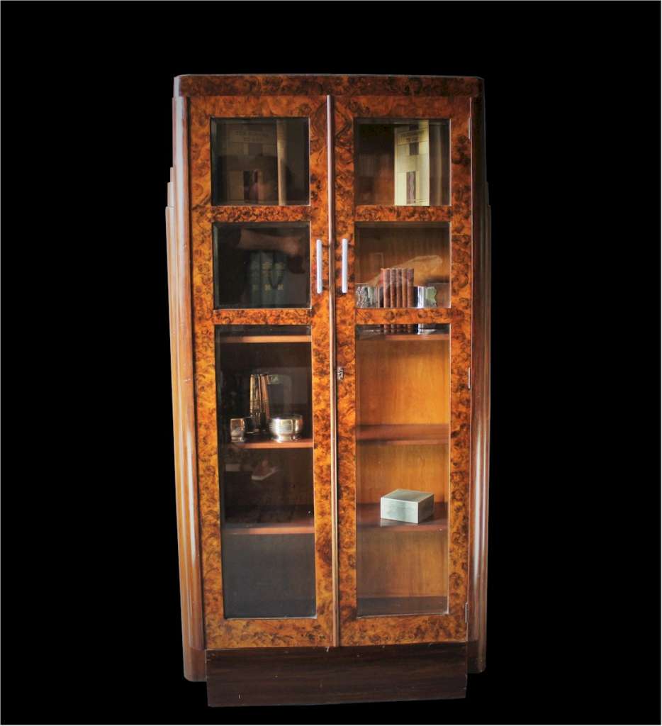 Art Deco walnut bookcase display ART DECO Furniture Art