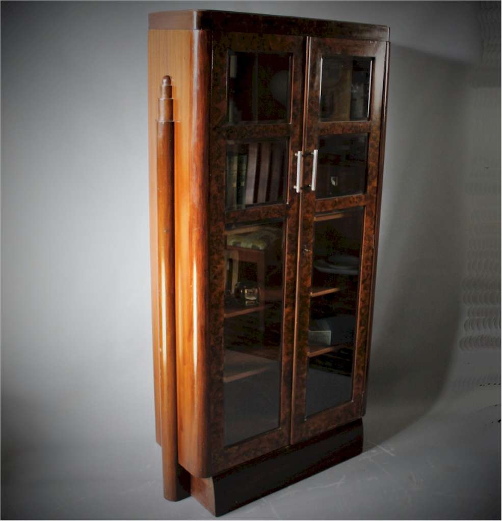 Art Deco walnut bookcase display ART DECO Furniture Art