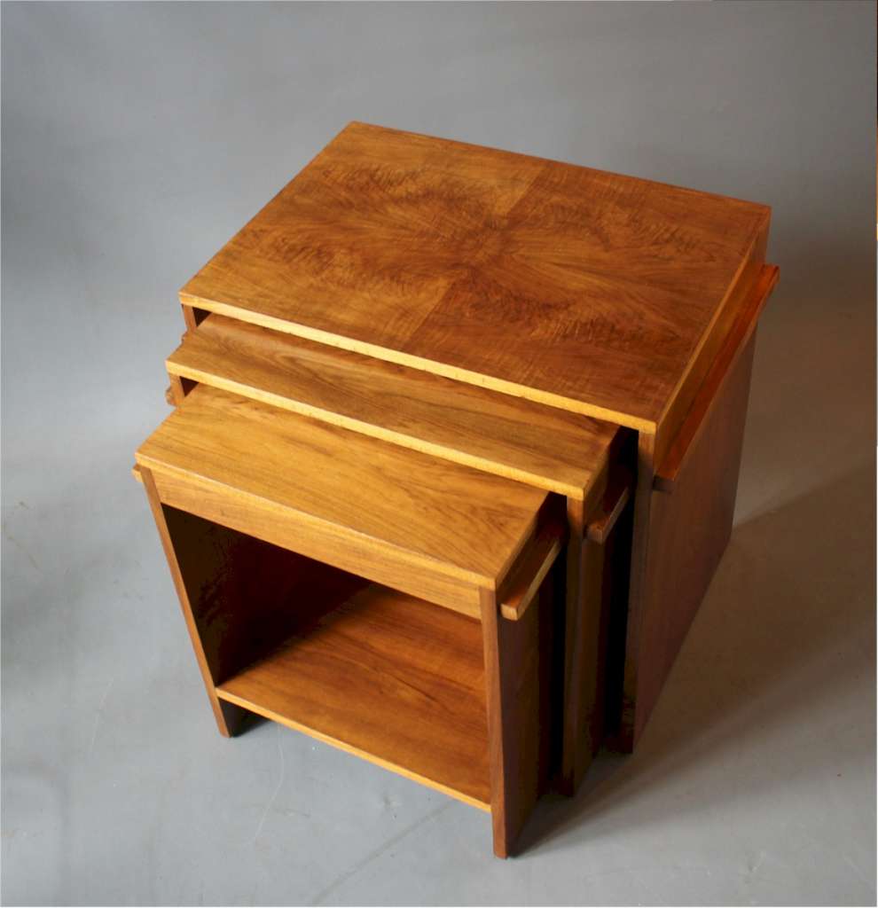 Art Deco nest of three Modernist tables