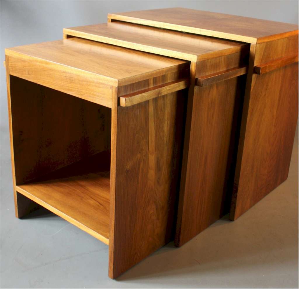 Art Deco nest of three Modernist tables