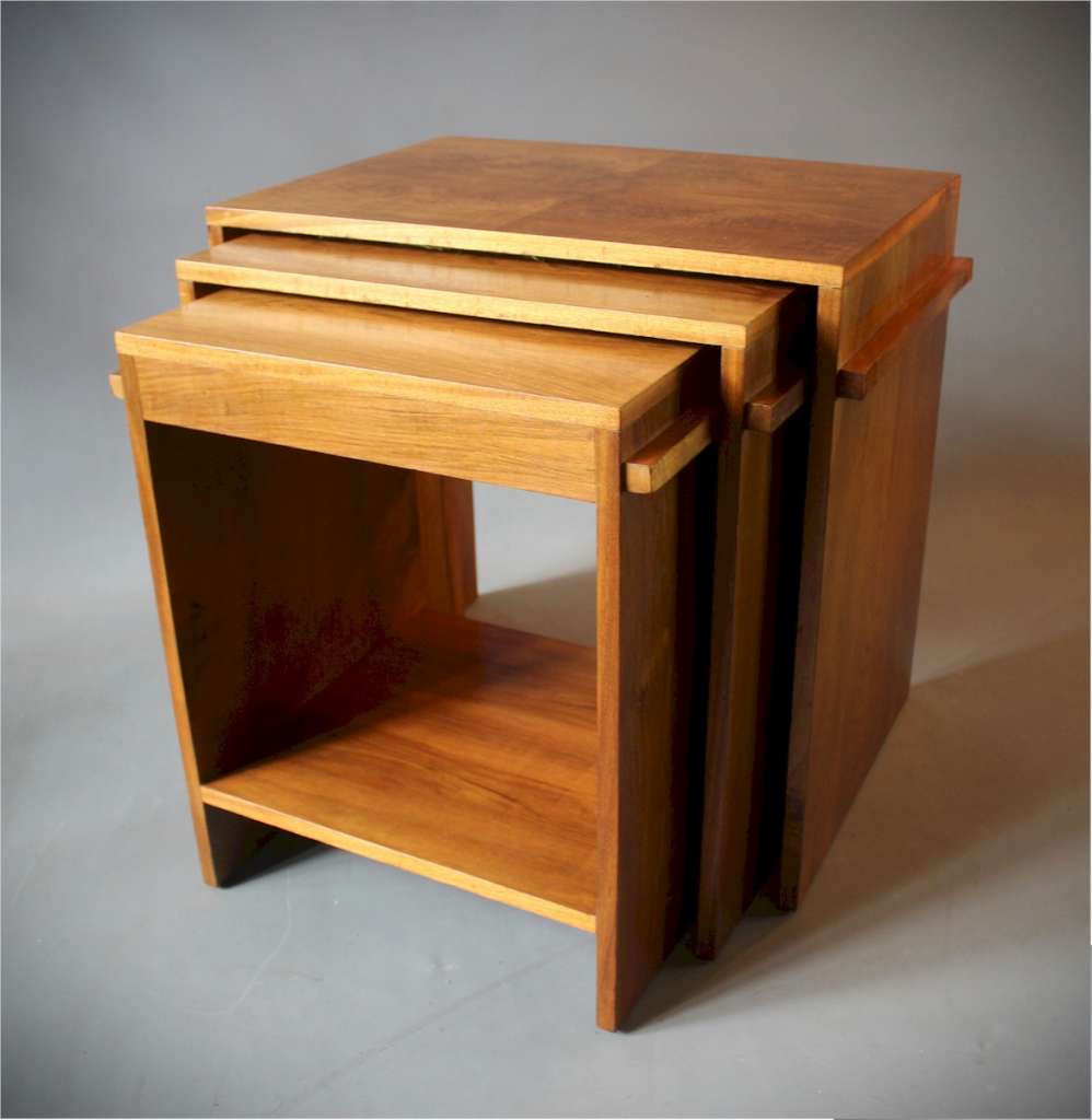 Art Deco nest of three Modernist tables