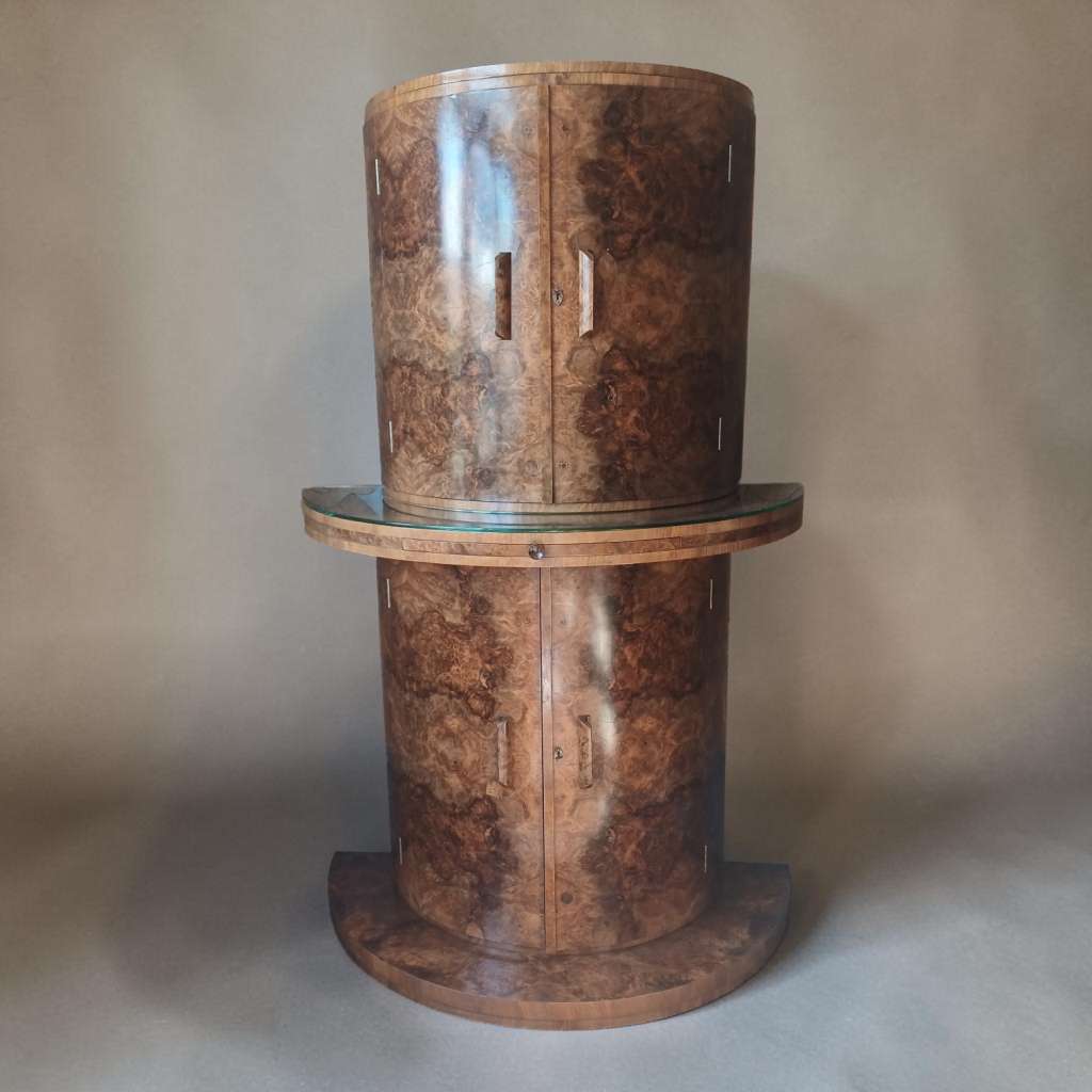  Art Deco Demi LuneCocktail Cabinet