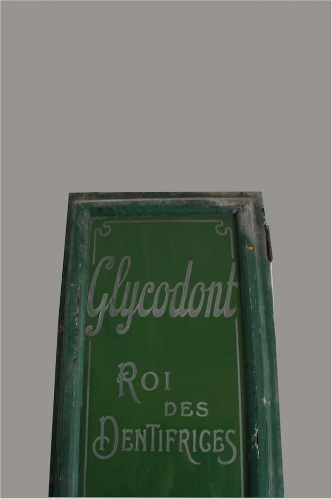 Etched glass shop sign from French perfumery c1900
