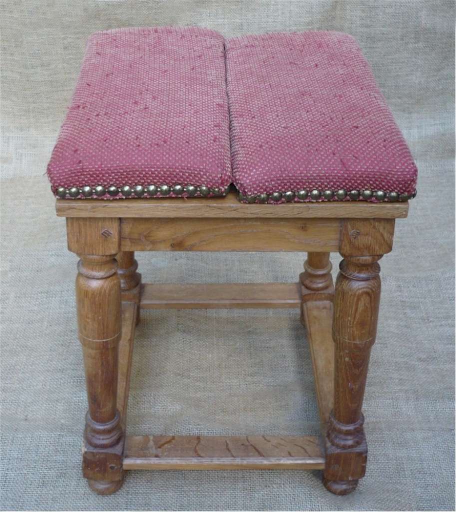 Unusual upholstered stool converts to table