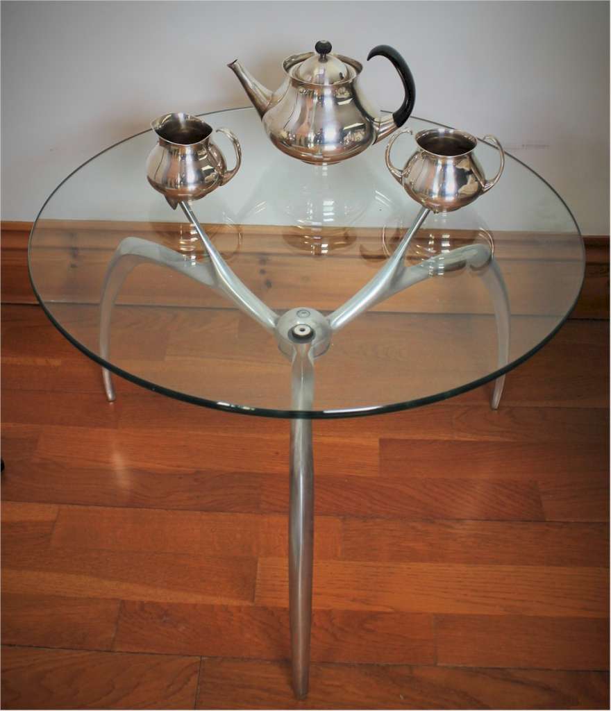 Silver plated tea set designed by Eric Clements for Elkington & Co.