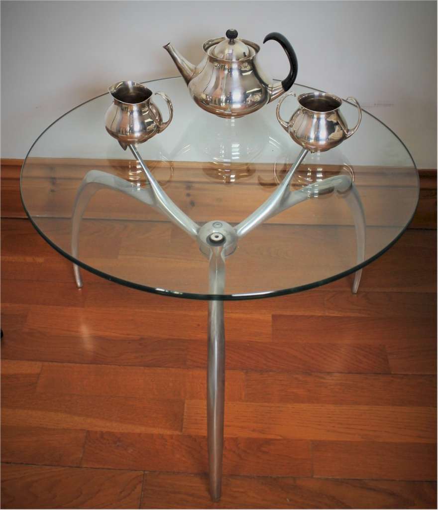 Silver plated tea set designed by Eric Clements for Elkington & Co.