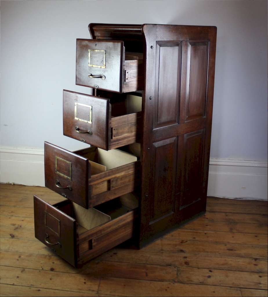 Good quality oak three drawer filing , generous proportions