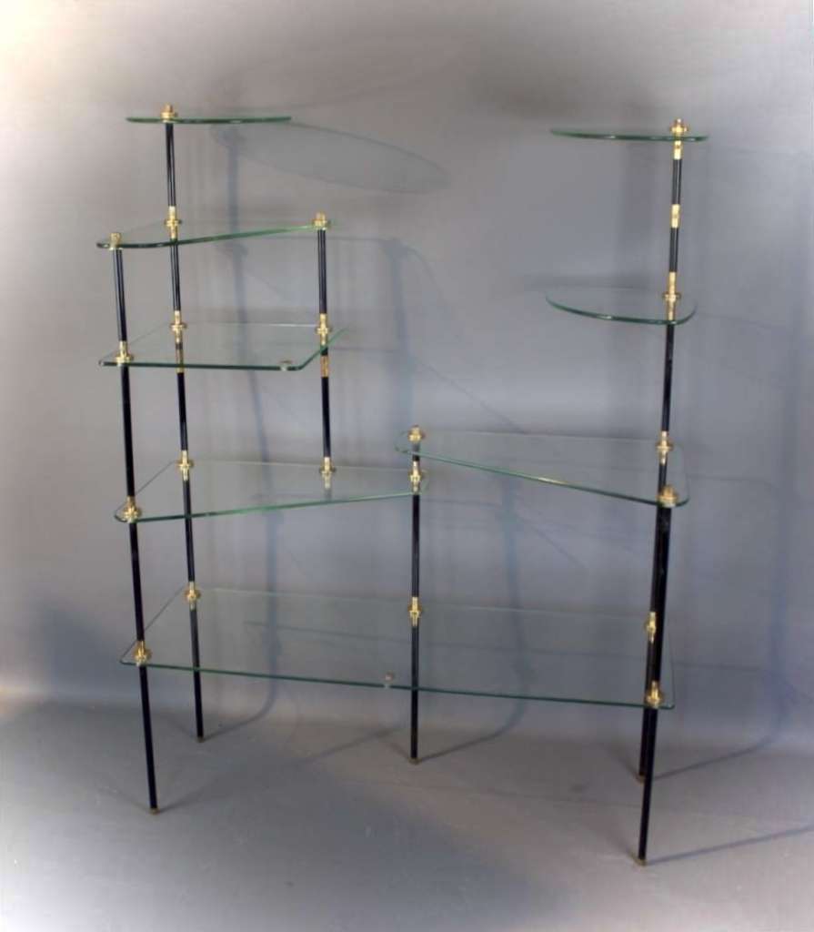 French 1950's shop window shelving unit