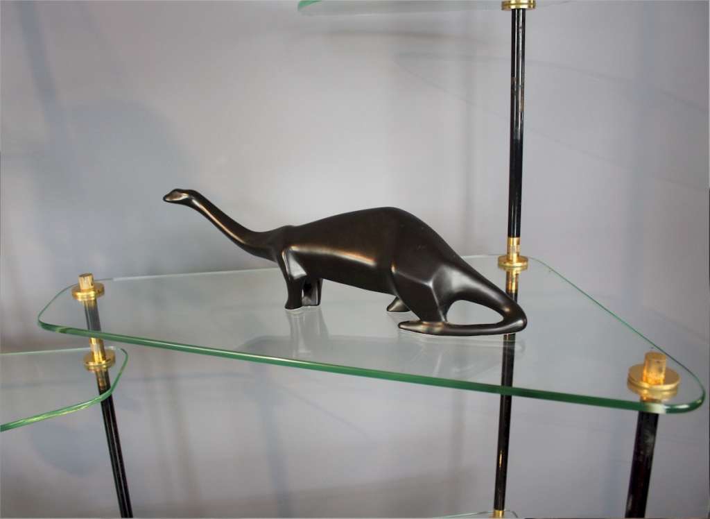 French 1950's shop window shelving unit