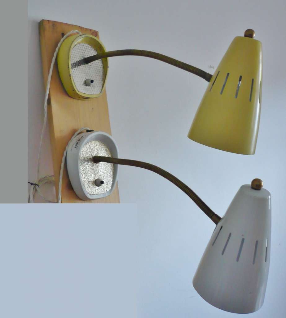  Near pair of 60's bendy table / wall lights