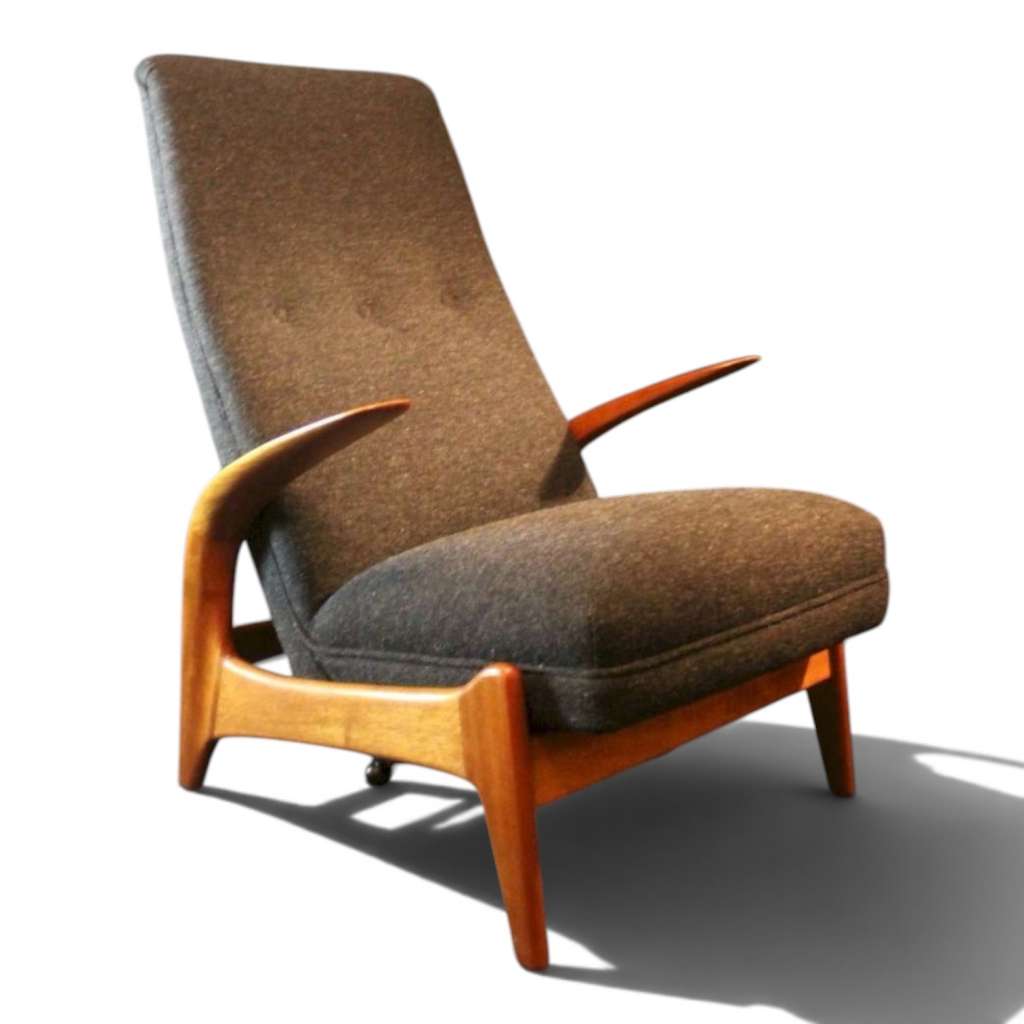 Pair Of Mid Century Rock 'N' Rest Teak Armchairs By Gimson & Slater