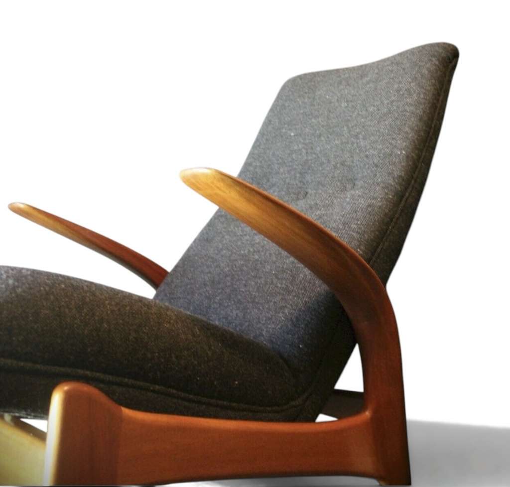Pair Of Mid Century Rock 'N' Rest Teak Armchairs By Gimson & Slater