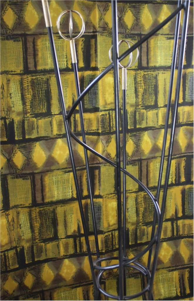 A Bale of geometric green and yellow fabric 1970's