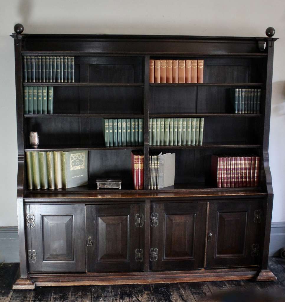 Arts And Crafts Bookcase In Dark Stained Oak