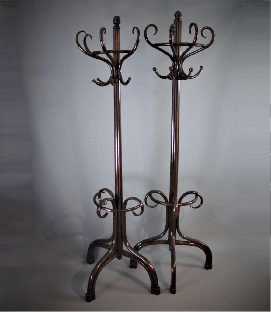Bentwood half round hat stand, probably Thonet