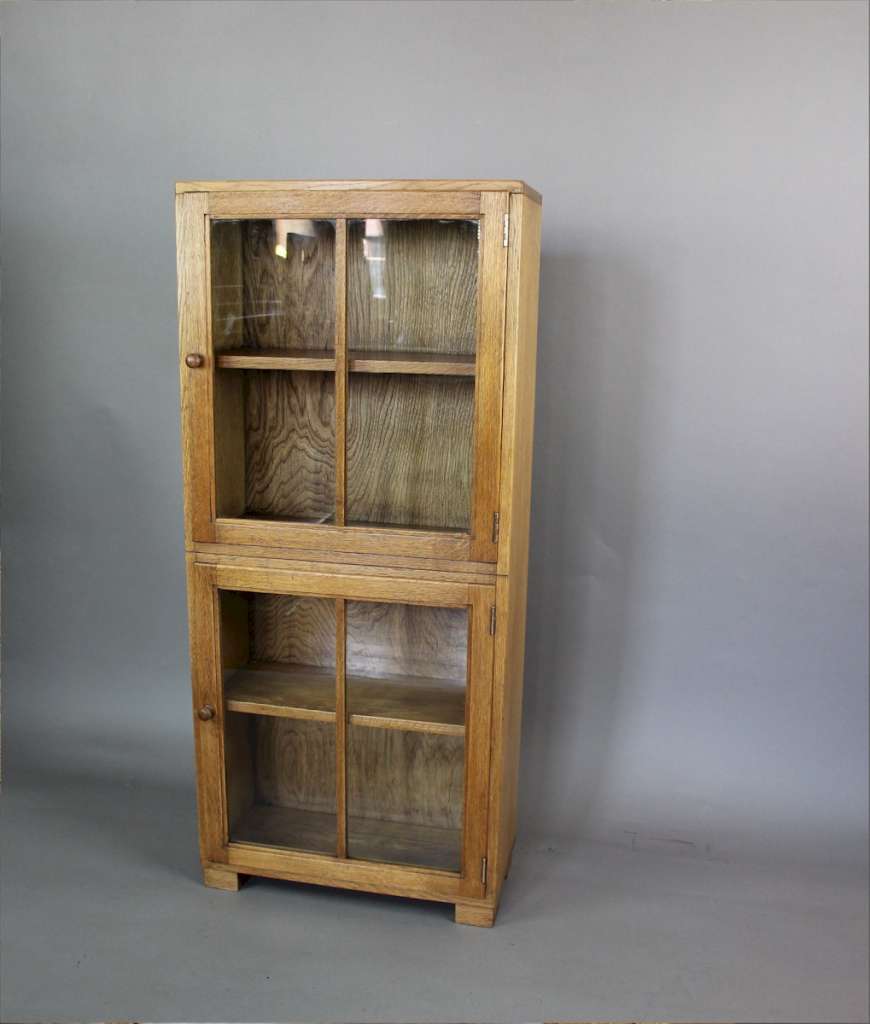 Light oak glazed bookcase by Heals c1930