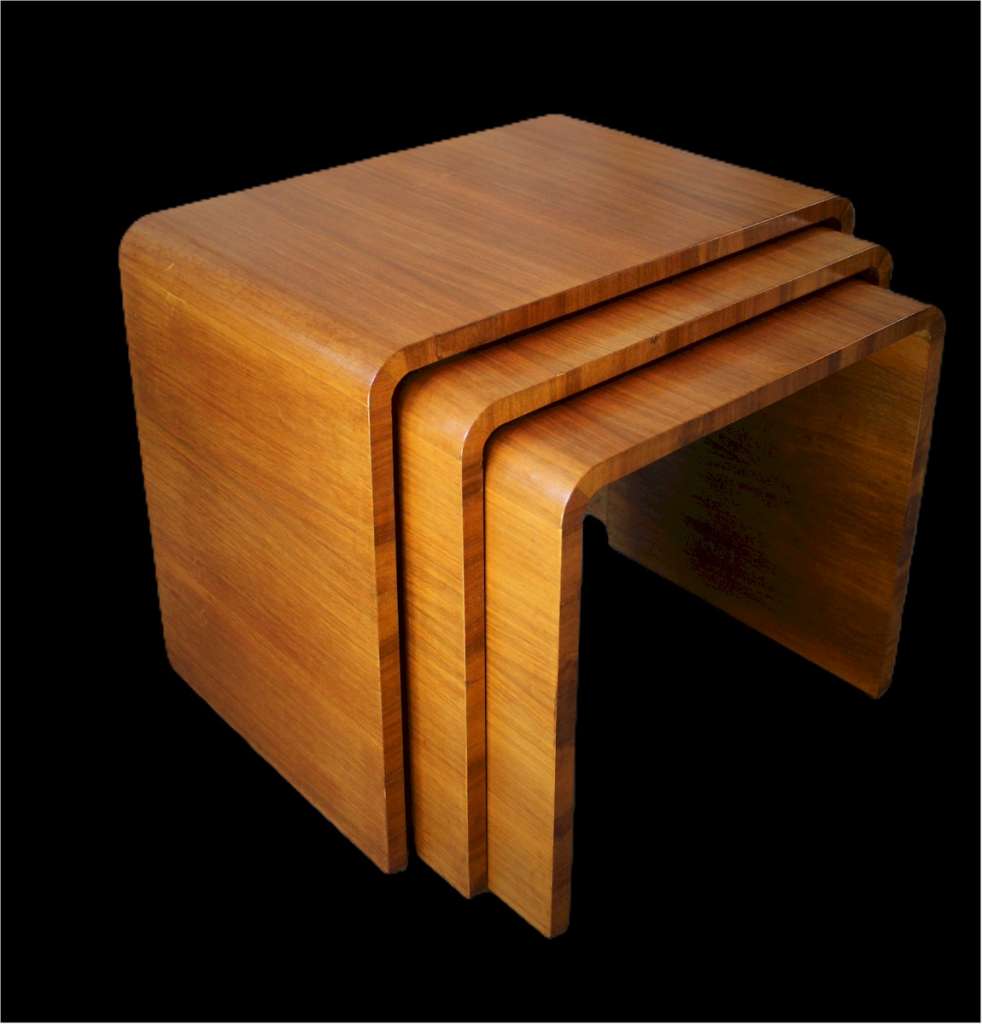 Art Deco nest of three tables by Heals