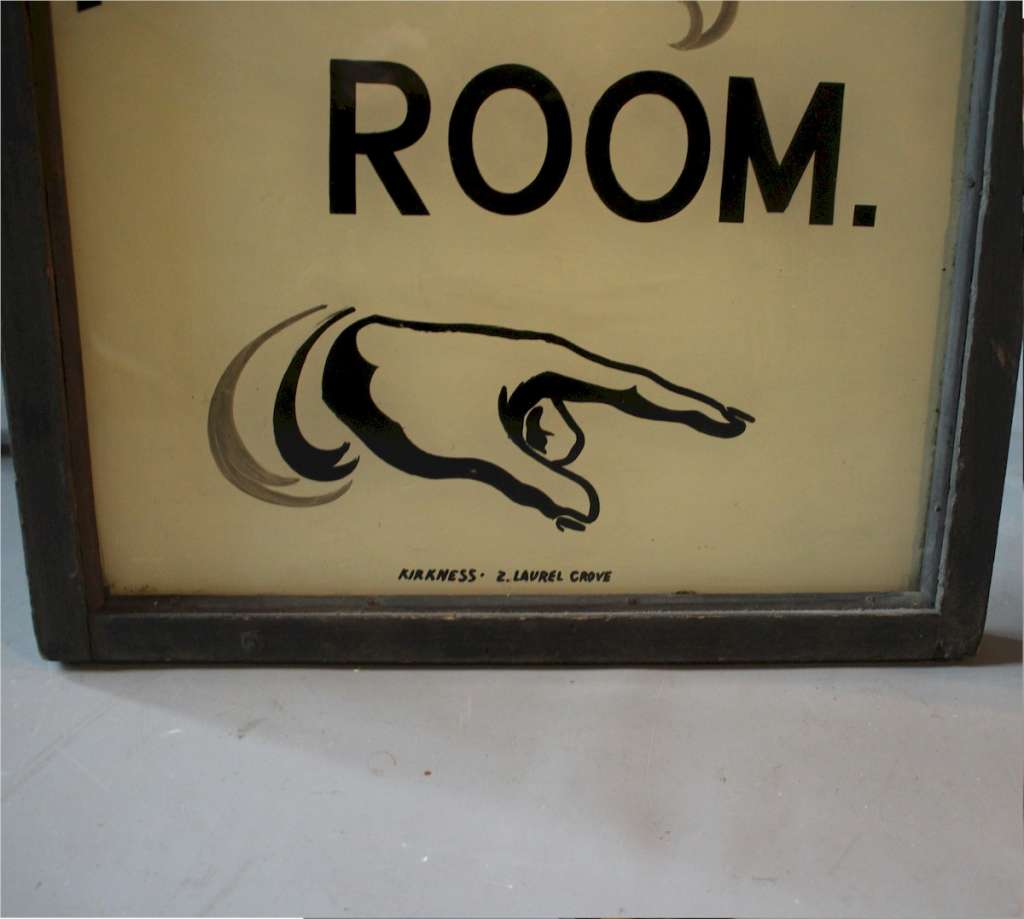 Ladies Hairdressing Room white opaline glass sign