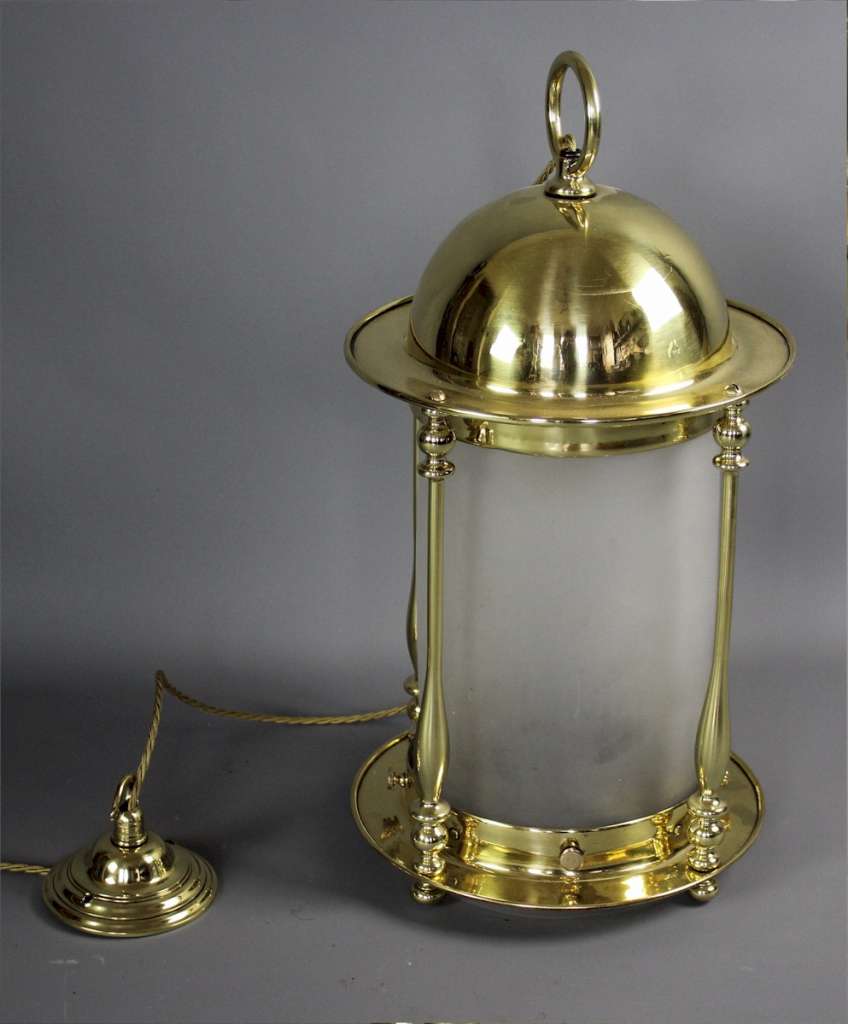 Large Edwardian domed brass lantern